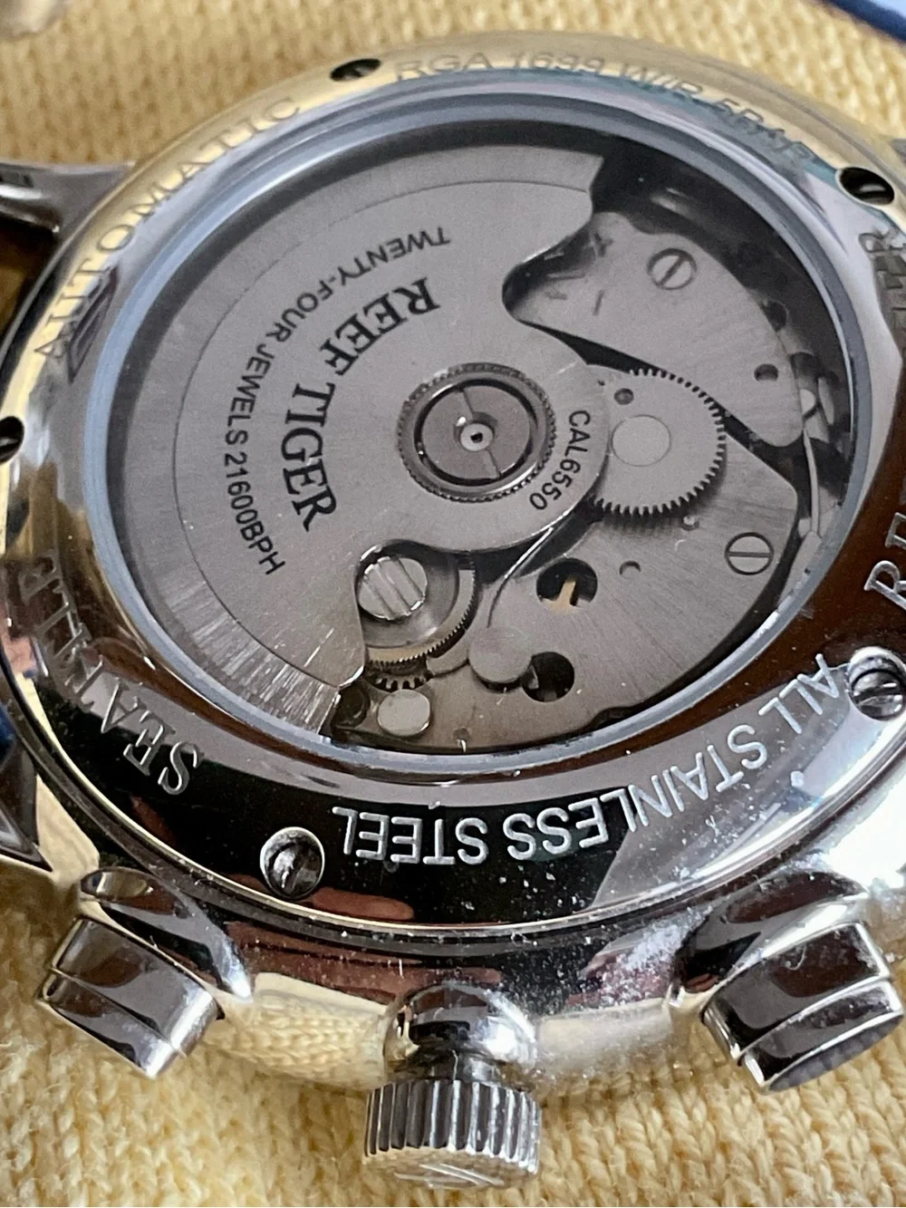 Mint Reef Tiger Automatic Domed Crystal Multifunction Watch 4 Date Settings